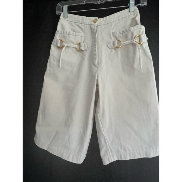 Gucci Pants - Gucci Women's Vintage Short Pant Elegant White Pockets XS